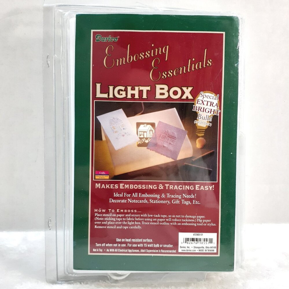 Darice Light Box Embossing Essentials Tracing 9x6x3 Taiwan 2503-51 NEW